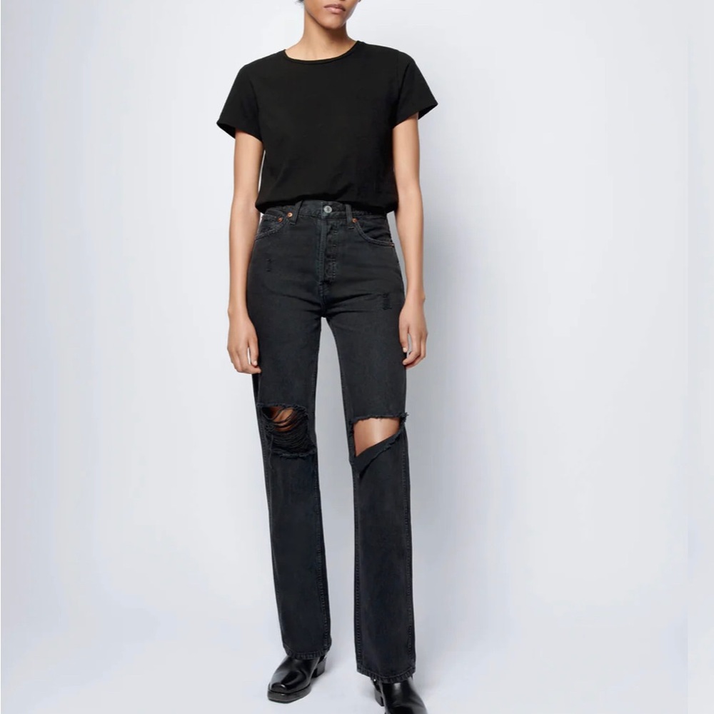 RE/DONE 90s high rise loose black jeans